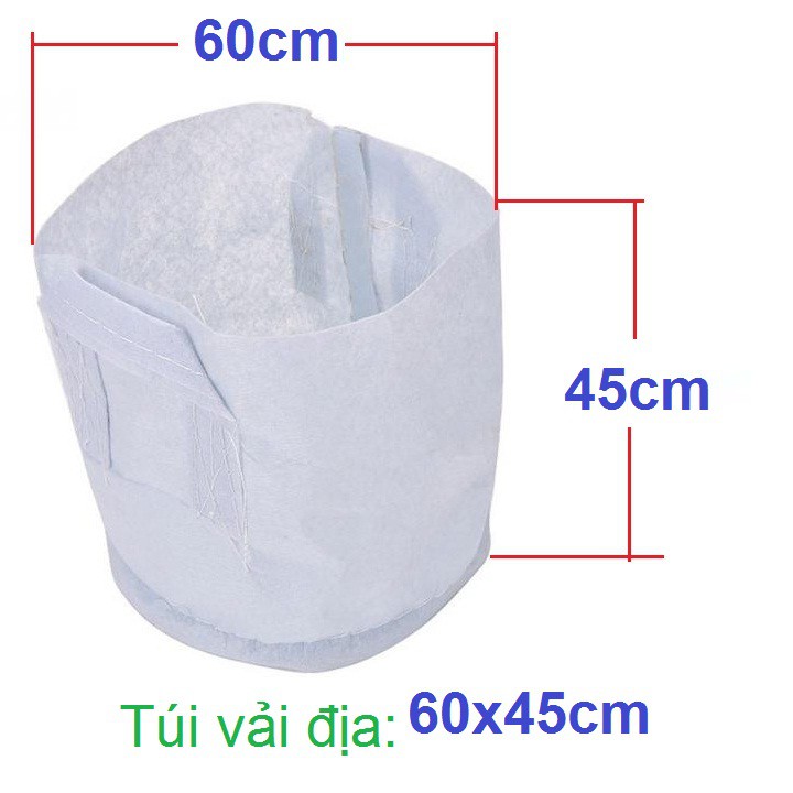 Túi vải trồng cây 2 quai xách kích thước 60x45cm