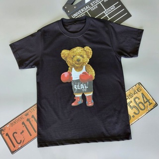 Áo thun in hình gấu REAL BOXING