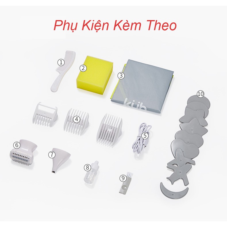 Tông Đơ Cắt Tóc Cho Bé, An Toàn Kèm Nhiều Phụ Kiện - KUB