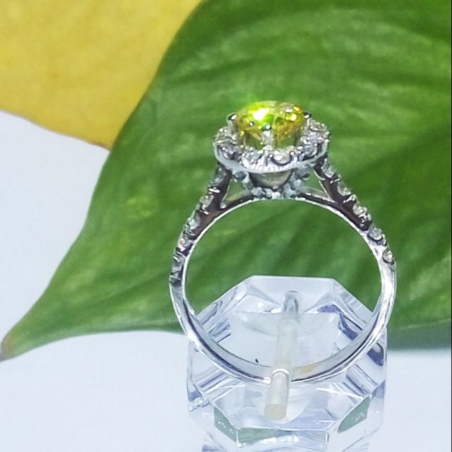 Nhẫn bạc topaz vàng chanh