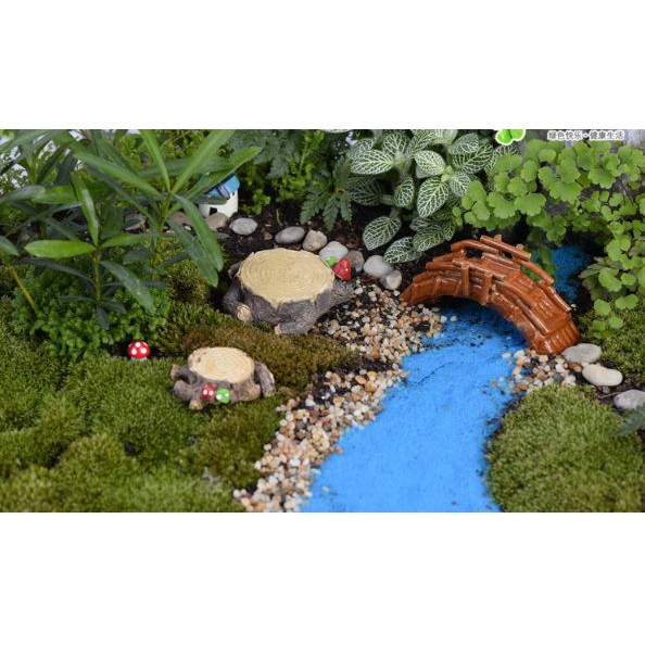 Mô hình Gốc Cây Giả Mọc Nấm 2 màu Trang Trí tiểu cảnh sân vườn DIY