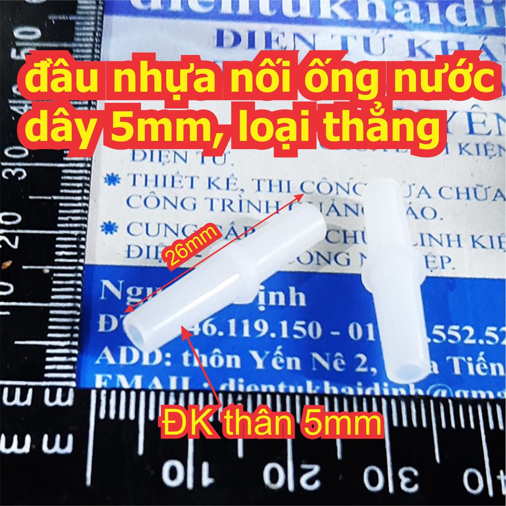5 cái đầu nhựa cúp nối ống nước dây 5mm, loại thẳng kde2598