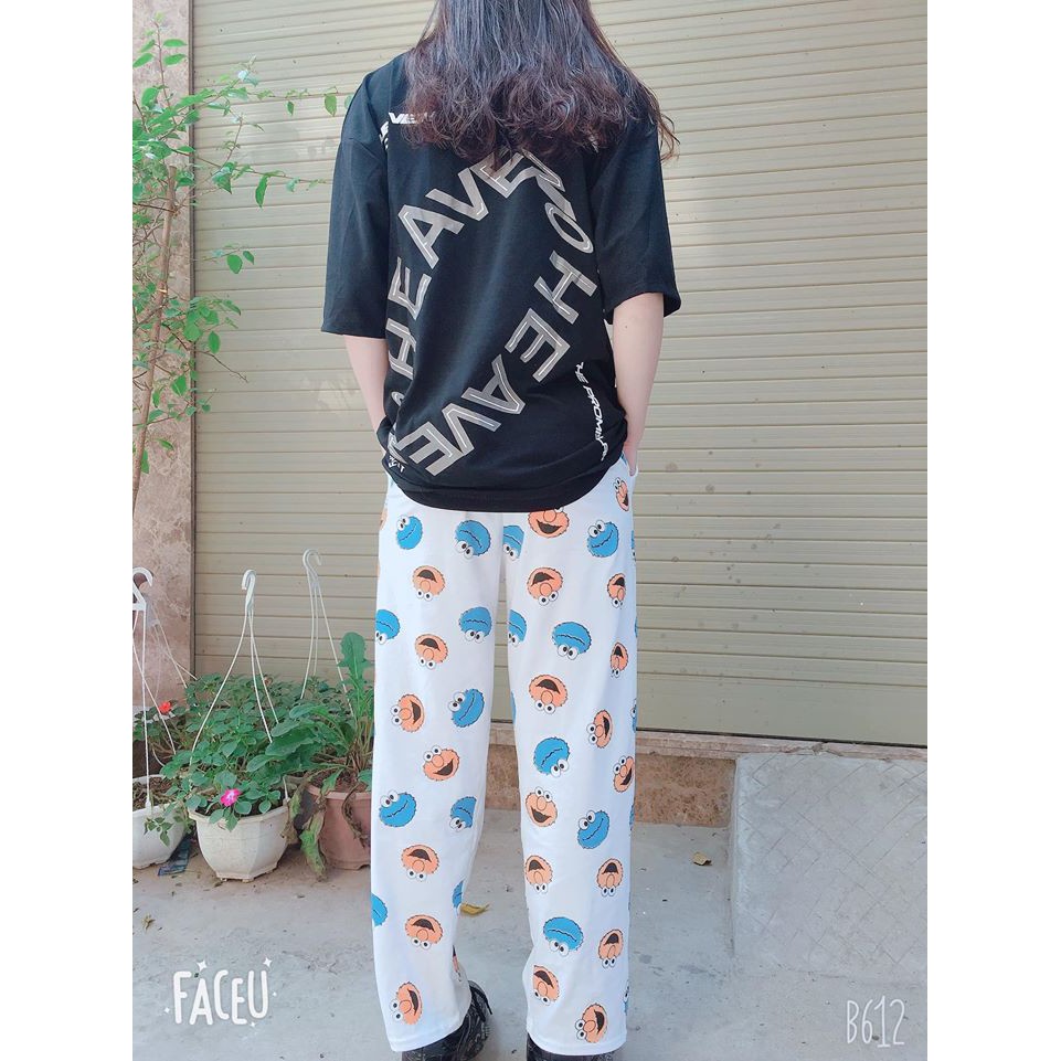 Quần Hoạt Hình Elmo unisex chất liệu thun cotton siêu mát, mịn cực chất, siêu hot năm 2020 (có video thật)