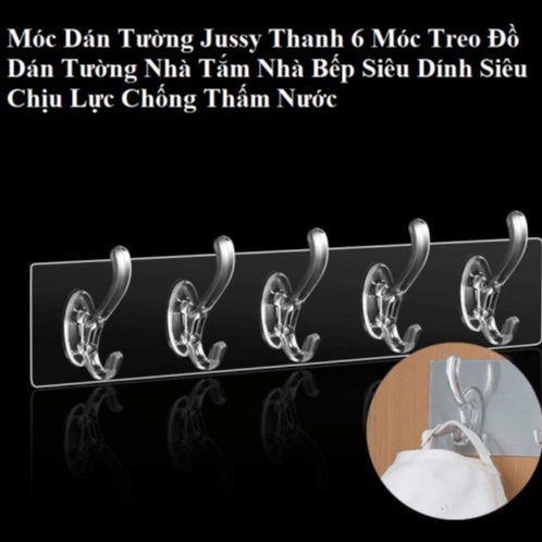 Móc Treo Quần Áo Dán Tường 6 Chấu - Treo Khăn Lau, Đồ Dùng Nhà Bếp, Phòng Tắm Đa Năng