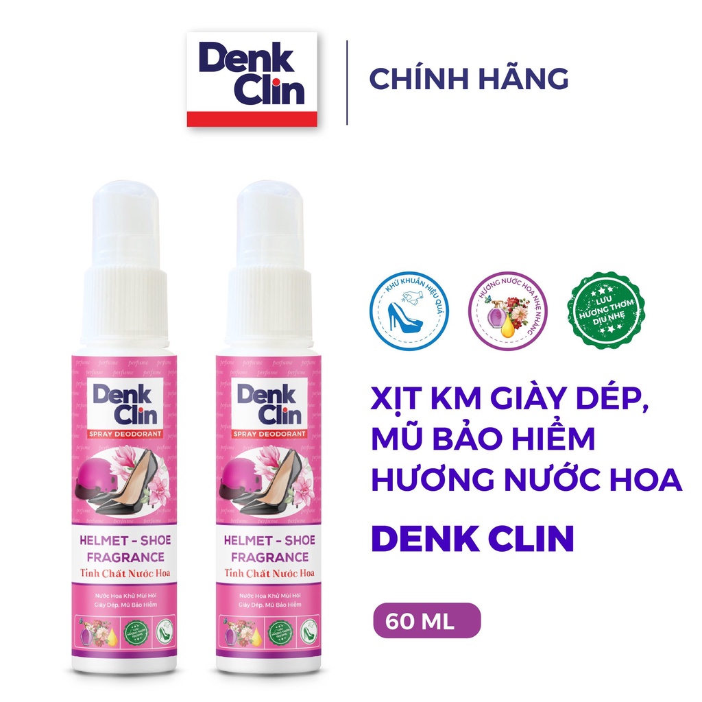 Xịt khử mùi giày dép, mũ bảo hiểm Denkclin tinh chất nước hoa