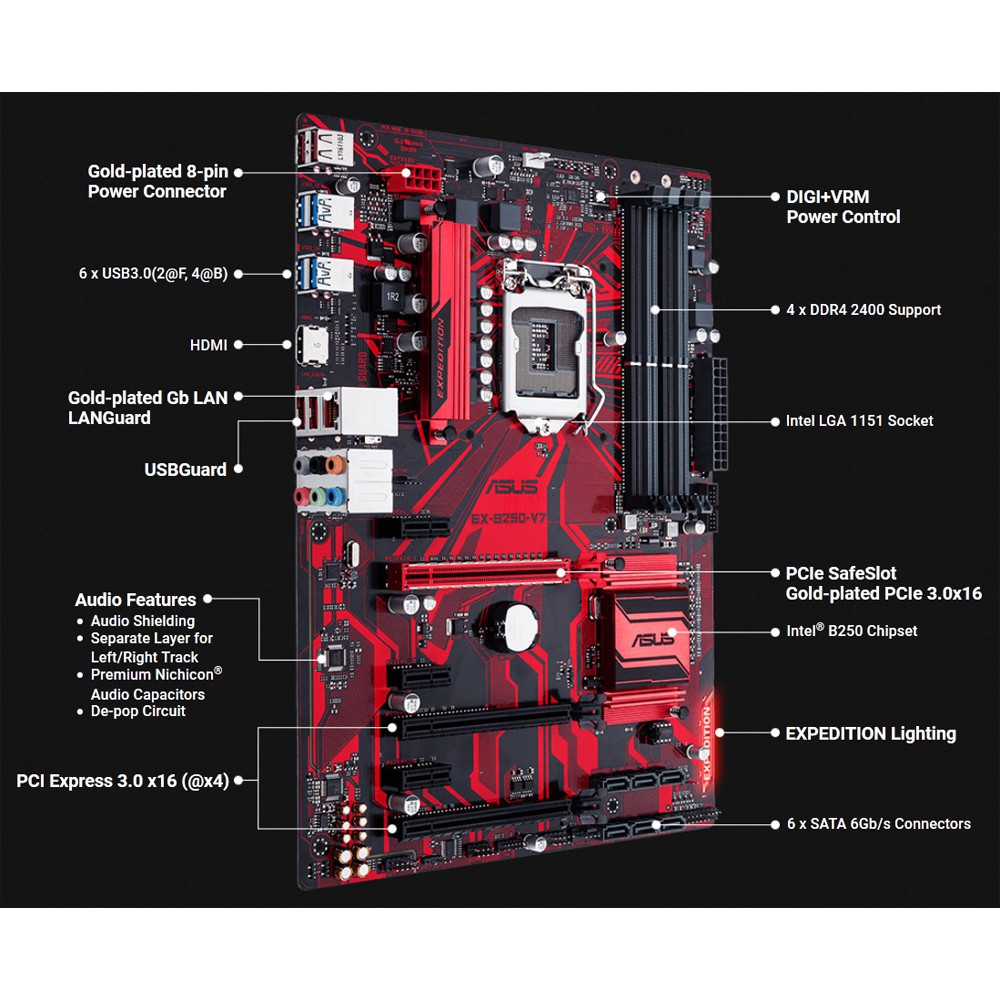 BO MẠCH CHỦ ASUS EX-B250-V7 nguyên bản không chặn, hàng tháo máy, main asus B250 21