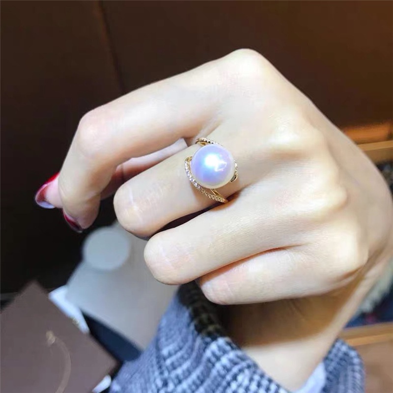 Nhẫn Mạ Vàng 18k Đính Hạt Giả Ngọc Trai