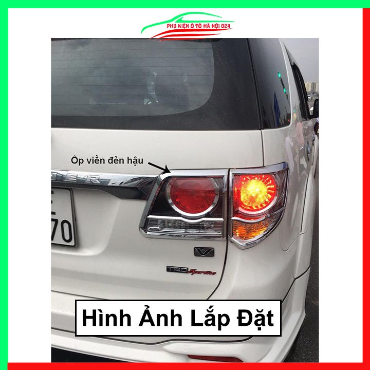 Ốp viền đèn pha hậu mạ crom Fortuner 2012-2016 chống trầy trang trí bảo vệ xe