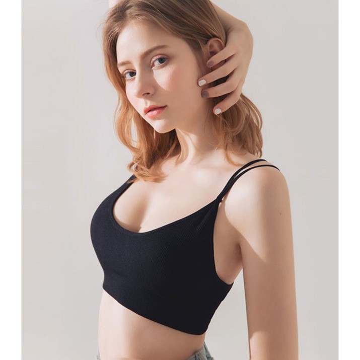 [Mã WABRM50 giảm 15% đơn 99k] Áo bra thun gân dây đôi cổ U gợi cảm nữ Air Space 1925005 | BigBuy360 - bigbuy360.vn