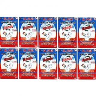 Bộ 10 Hộp bột thông tắc hầm cầu bể phốt 250g Xuất khẩu Hando (Đỏ)
