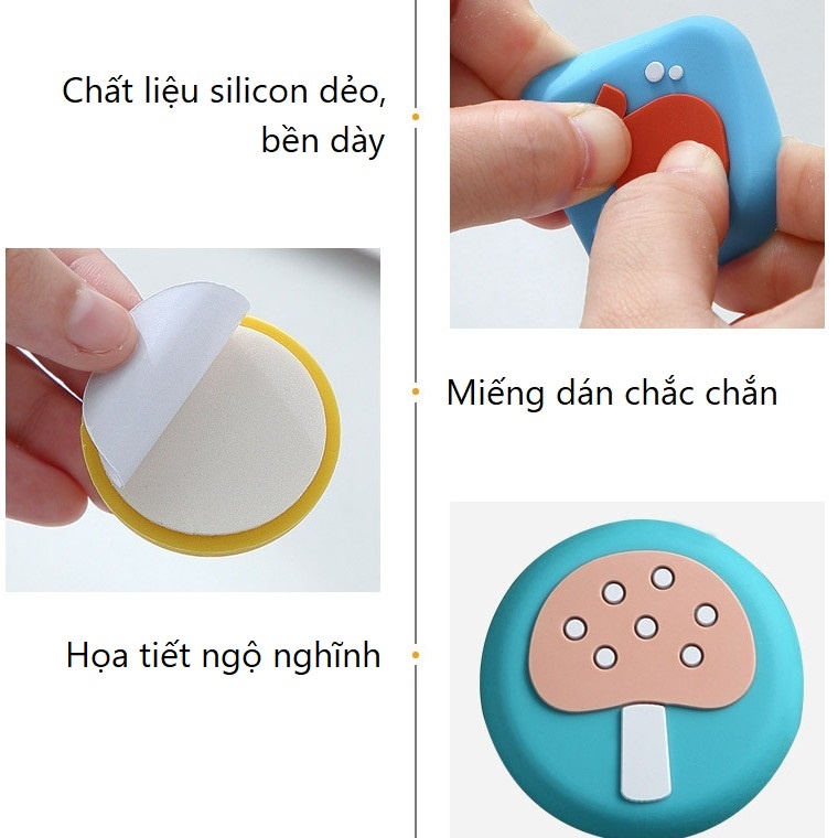 Chặn cửa chống va đập dán tường silicon ngộ nghĩnh dễ thương DEXI