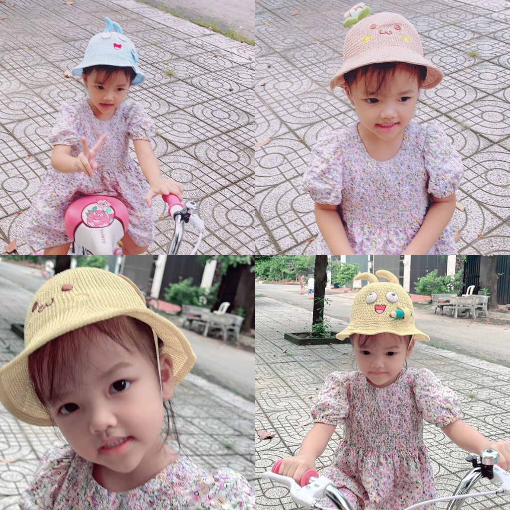 Mũ rộng vành hình mắt cua xinh xắn cho bé(1-3tuổi)