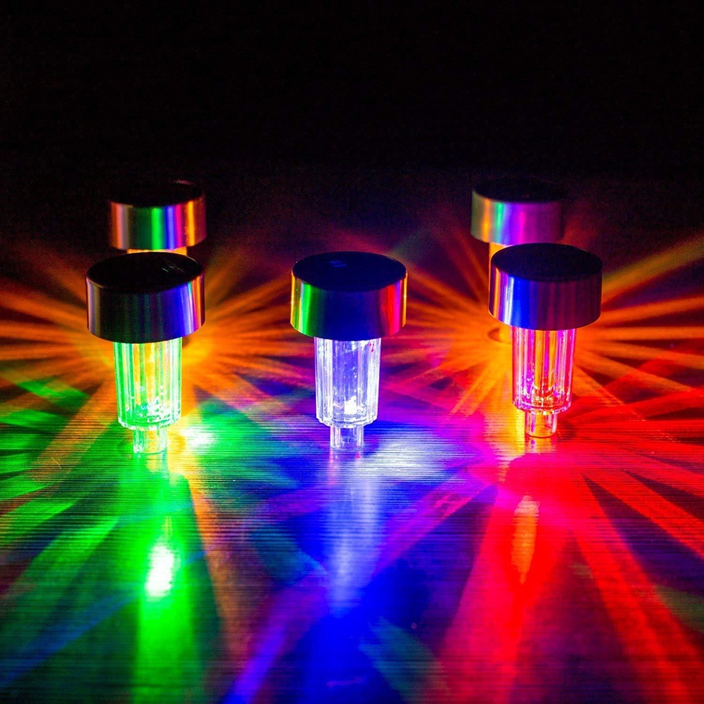 1 Đèn LED Năng Lượng Mặt Trời Bằng Thép Không Gỉ Nhiều Màu Chống Nước Cho Lối Đi Sân Vườn