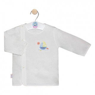 Áo sơ sinh tay dài kiểu bác sĩ cho bé 0-6 tháng hello b&b al0026