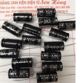10 tụ loa 4.7 uf 100v 2 đầu
