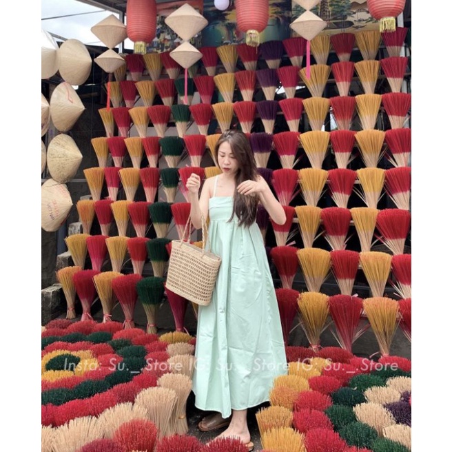 Váy 2 dây suông dáng dài
