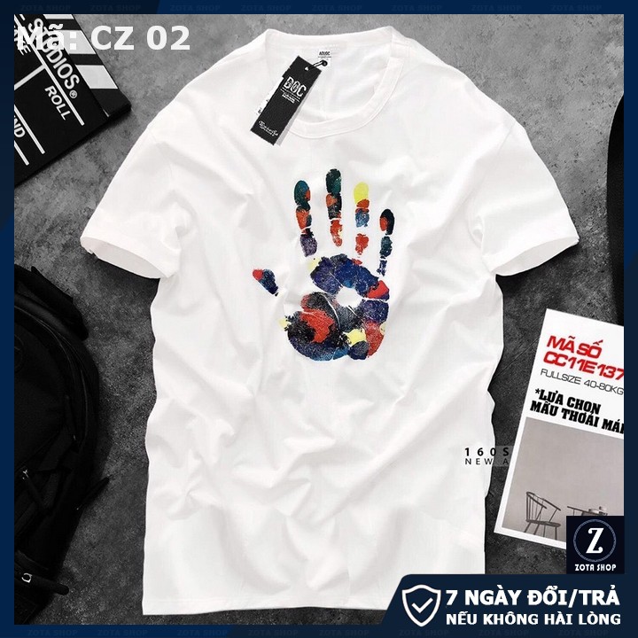 BST Áo thun nam tay ngắn màu trắng cổ tròn chất thun 4 chiều in 3D | BigBuy360 - bigbuy360.vn