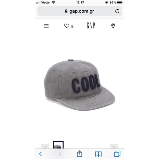 Mũ Gap bé trai màu ghi