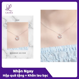 Bộ dây chuyền liền mặt nữ trang sức mạ bạc Ý S925 Lasea - Vòng cổ ánh trăng Nhật Bản K016
