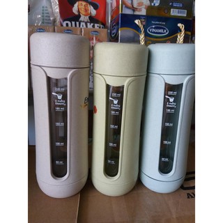 Bình thủy tinh 2 lớp 300ml có chia vạch