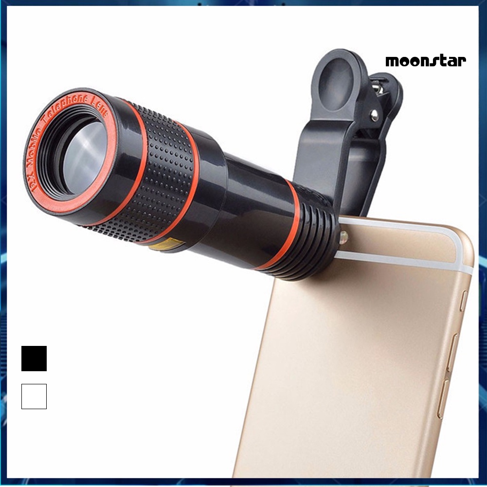 MNmoonstar Universal Clip 12X Zoom Mobile Phone Camera Telescope Lens for iPhone Samsung