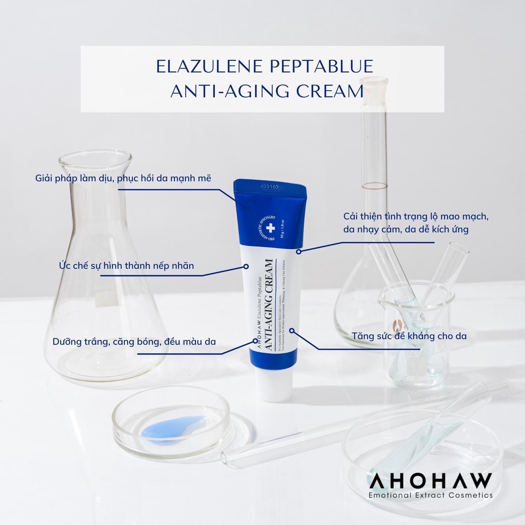 Kem Dưỡng Chống Lão Hóa, Xóa Nhăn, Nâng Cơ- Elazulene Peptablue Anti-Aging Cream 50g HÀN QUỐC