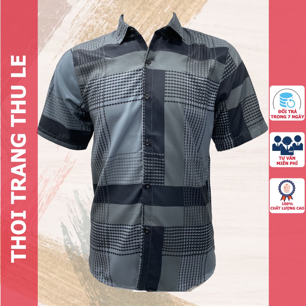 Áo sơ mi nam ca rô giá rẻ trắng đẹp cao cấp công sở Thu Lê CARO TRUNG