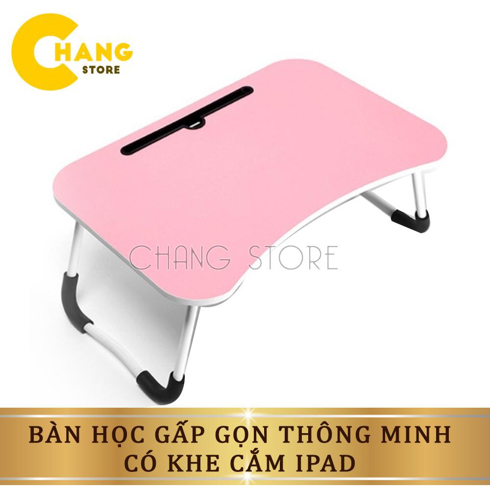 Bàn học gấp gọn thông minh cho bé có khe cắm Ipad, điện thoại