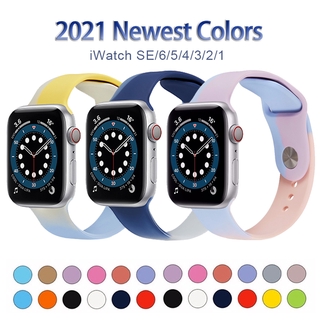 Dây Silicone Nhiều Màu Cho Đồng Hồ Apple Watch Series 6 5 4 3 2 1 Se 44mm 40mm 42mm 38mm