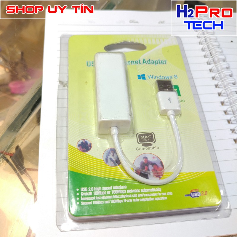 Bộ chuyển đổi USB ra LAN RJ45 (Trắng) USB 2.0 to fast Ethernet