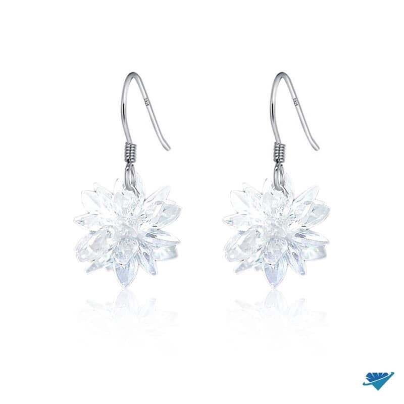 BÔNG TAI HOA TUYẾT KHOEN MÓC BẠC TA