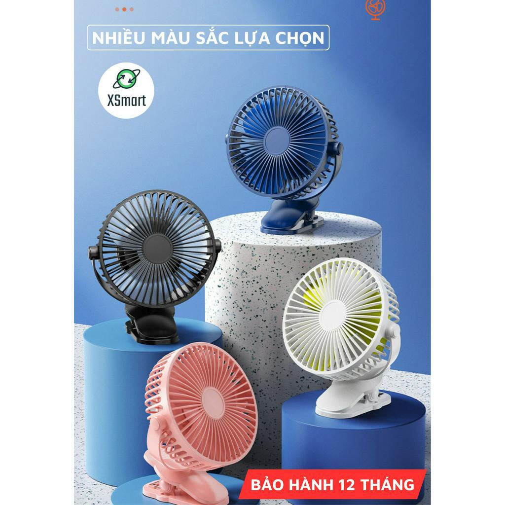 Quạt Kẹp Để Bàn Mini Q002 PRO Tích Điện Sử Dụng 48h Gió Mạnh 5 Cấp Độ Siêu Mát Có Chân Kẹp Đa Năng