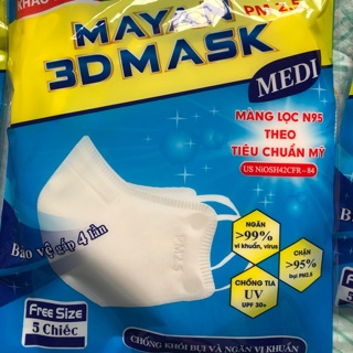 Khẩu trang Mayan 3D Mask túi 5 chiếc