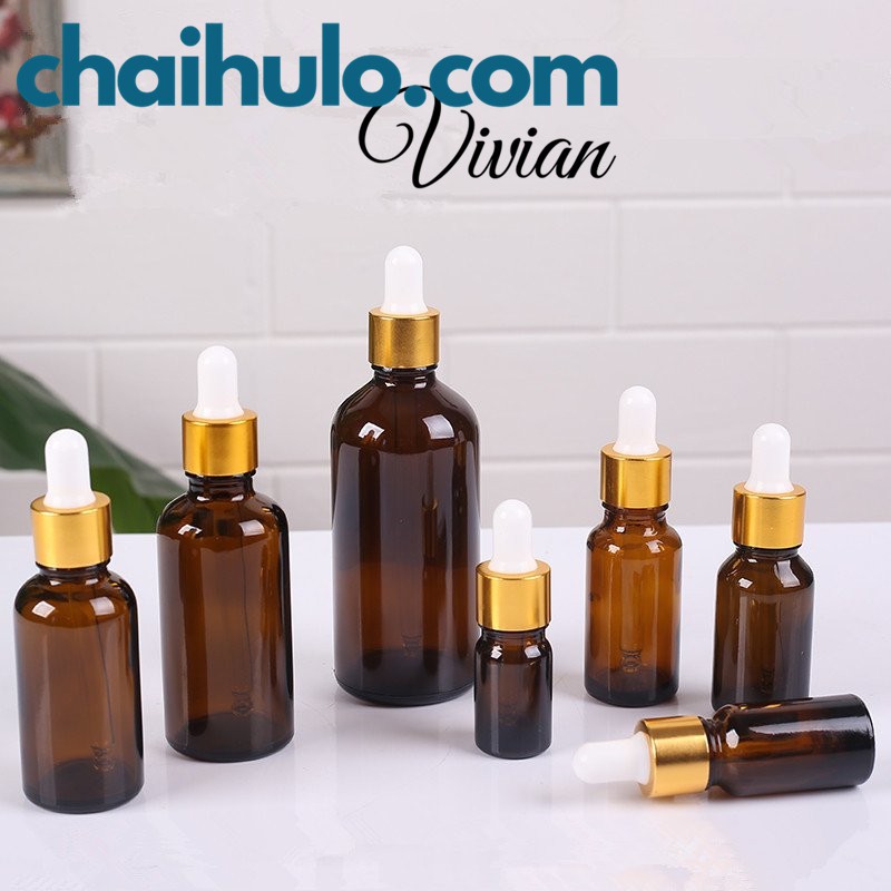 5ML-10ML Lọ Chiết Mỹ Phẩm Lọ Chiết Serum Mini Chai Lọ Thủy Tinh Đựng Tinh Dầu Màu Nâu/Trong Suốt Nắp Bóp Nhỏ Giọt