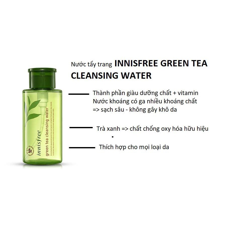 NƯỚC TẨY TRANG TRÀ XANH INNISFREE GREEN TEA CLEANSING WATER 300ml | BigBuy360 - bigbuy360.vn