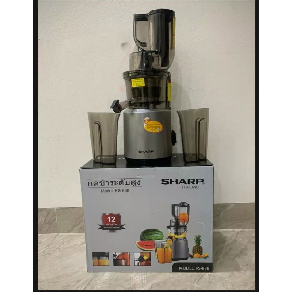 Máy ép chậm cao cấp Sharp KS-888 - Hàng chính hãng, công nghệ Thái Lan, ép hoa quả, ép rau củ kiệt bã