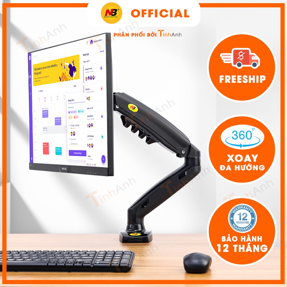 [Mã 1511ELSALE hoàn 7% đơn 300K] Giá treo màn hình máy tính North Bayou F80 17 - 30 inch Tải trọng 9Kg Mẫu mới 2021 | BigBuy360 - bigbuy360.vn
