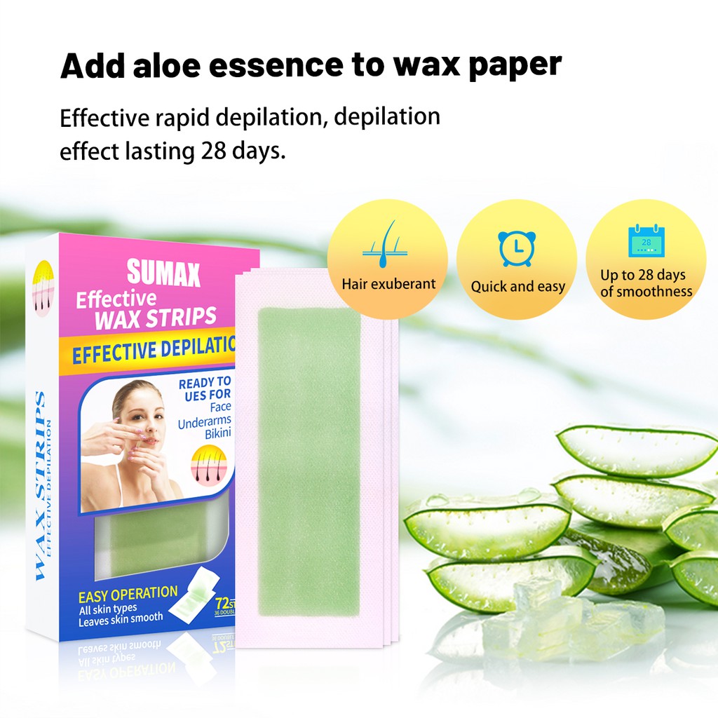 Wax tẩy lông SUMAX cho mặt ngón tay ngón chân cỡ nhỏ cho nữ 72 miếng 100g