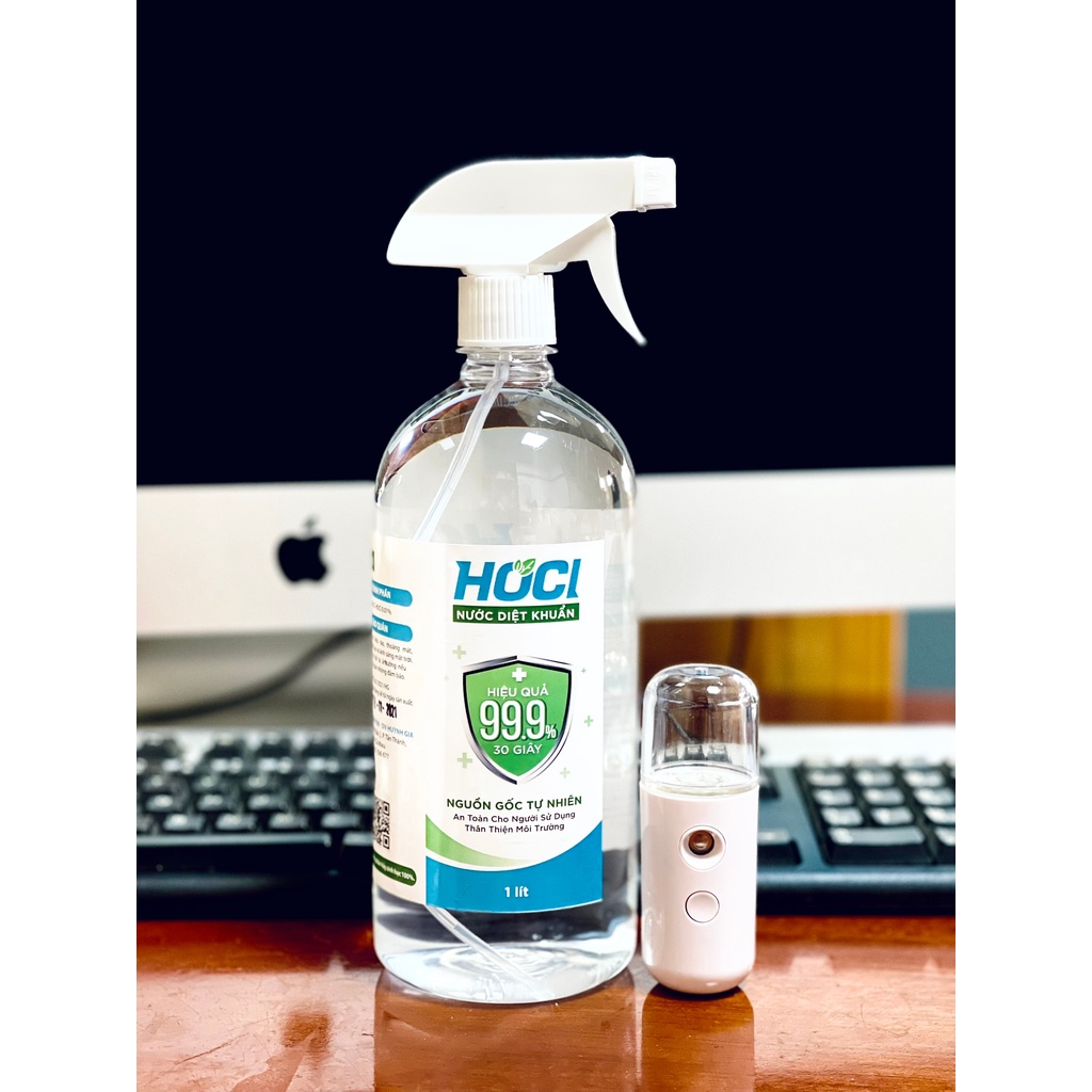 COBMBO Nước Diệt Khuẩn HOCL 1 Lít + Máy Phun Mini THÂN THIỆN VỚI MÔI TRƯỜNG, CÓ THỂ RỬA TAY, PHUN XỊT KHỬ KHUẨN QUẦN ÁO,