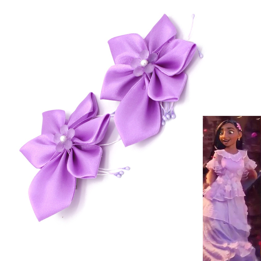 Disney Phim Encanto Hình Isabella Anime Cosplay Phụ Kiện Tóc Kẹp Tóc Isabella Cùng Màu Tím Nơ Hoa Đồ