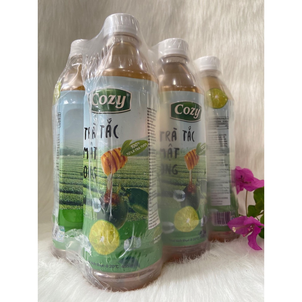 Lốc 6 Chai Trà Cozy Đào Sả/Tắc Mật Ong/Vải/Ô Long Xoài