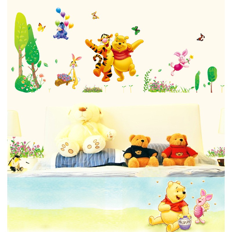 (Freeship 50k) Decal dán trang trí tường phòng bé yêu hình gấu POOH ngộ nghĩnh dễ thương AmyShop