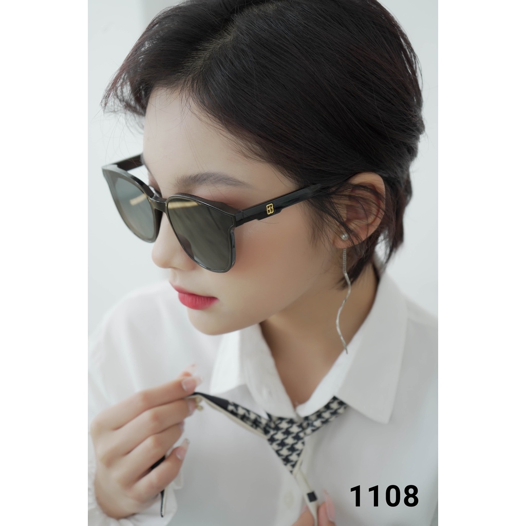 Kính mát nữ mắt tròn chống tia UV400 dày dặn kiểu dáng cơ bản dễ đeo 1108