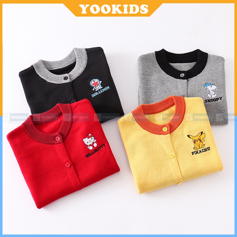 Áo cadigan cho bé chất len tăm mềm &amp; dày dặn YOOKIDS  Áo khoác bé gái bé trai size 12345 tuổi 8 10 12 14 16 18kg