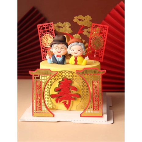 đồ trang trí bánh [FREESHIP❤️] tượng silicon CHỦ ĐỀ ÔNG BÀ nặn thủ công