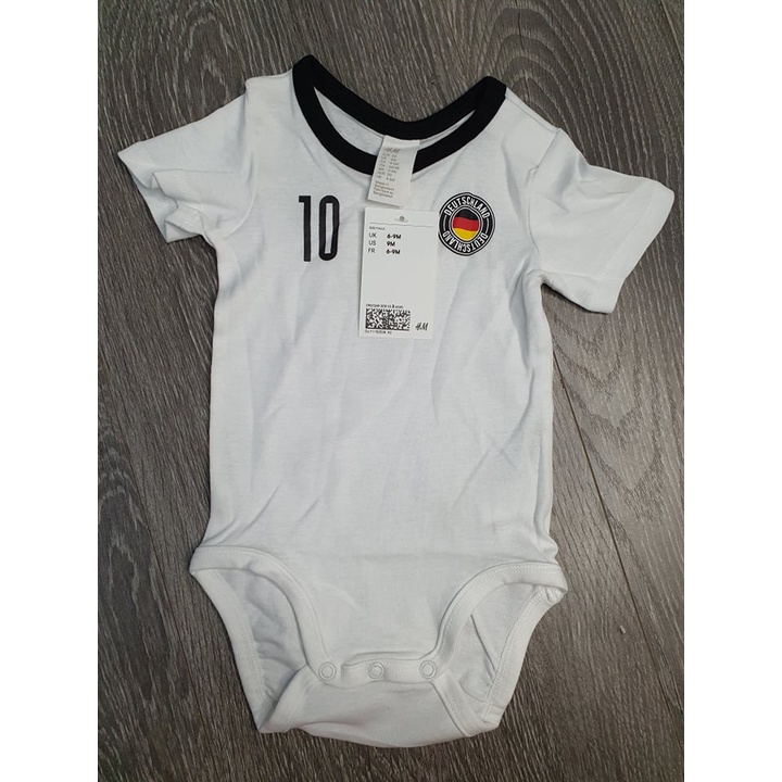 Bộ romper áo liền quần bóng đá HM H&M Auth cho bé