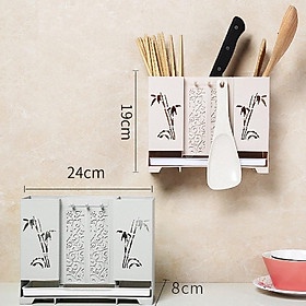 Ống giá đựng cắm đũa, muỗng, dao, kéo - dán treo tường HÌNH TRÚC đa năng cao cấp hình trúc sang trọng