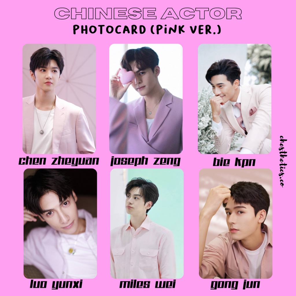[ CHINA ACTOR ] Ảnh Card Bo Góc Diễn Viên Nam Trung Quốc - Chủ Đề Màu Hồng Pink [ PHOTOCARD ]