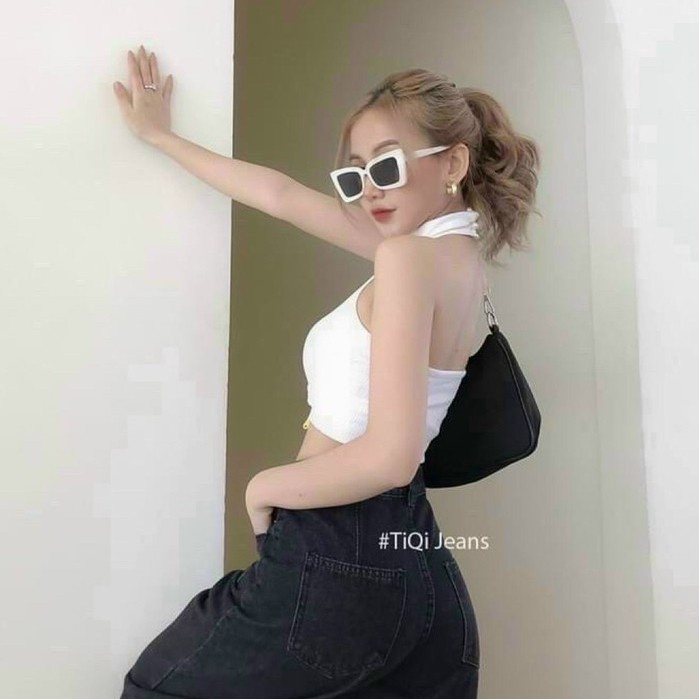 Áo Croptop Nữ Sát Nách Cổ Yếm Sọc