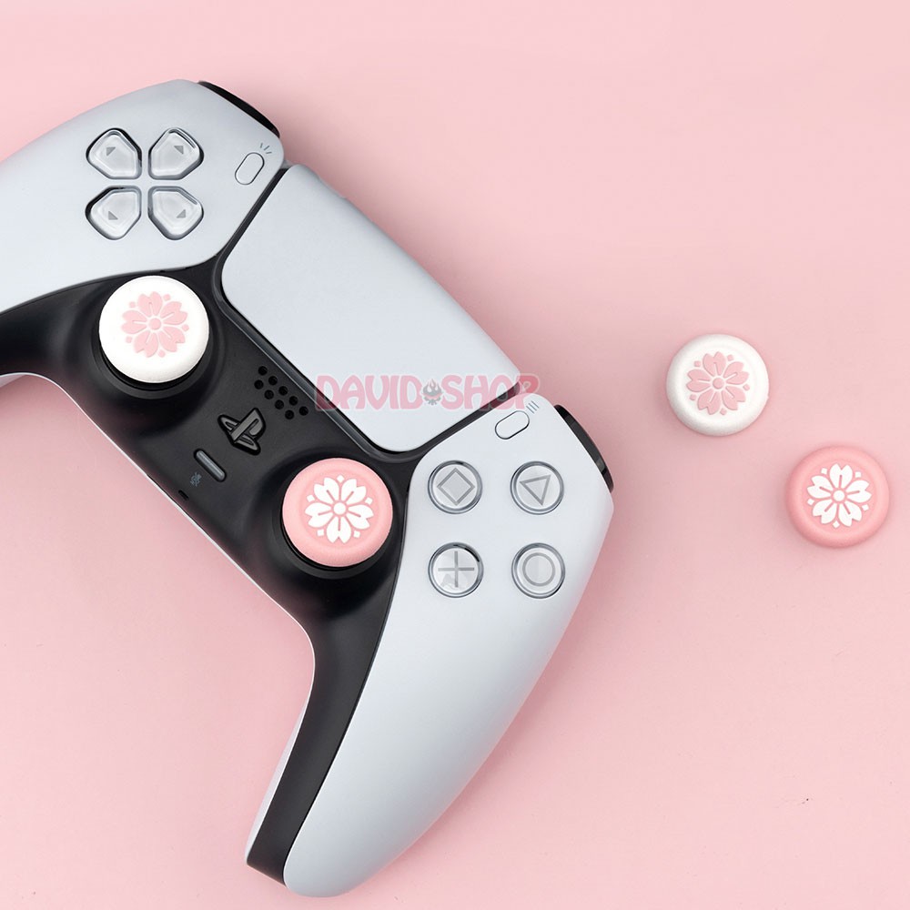 Núm bọc analog Sakura (hoa anh đào) cao cấp hãng Geekshare cho tay cầm Pro Controller, DuaSense, DualShock 4